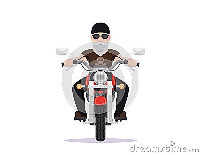 Biker character design Vector Illustration